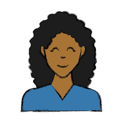 Woman smiling cartoon icon vector illustration graphic design