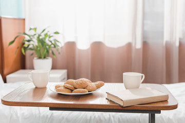 cookies and book in hospital room