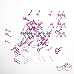 Vector cybernetic background, chaotic abstract lines illustration.