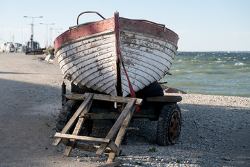 Motorboat on the shore