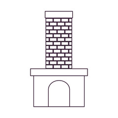 brick fireplace silhouette on white background