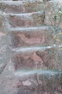 steps carved in the rock