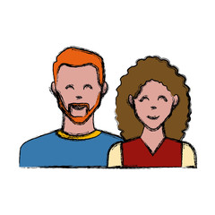 Couple of friends icon vector illustration graphic design