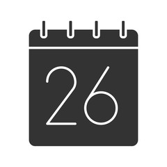 Twenty sixth day of month glyph icon