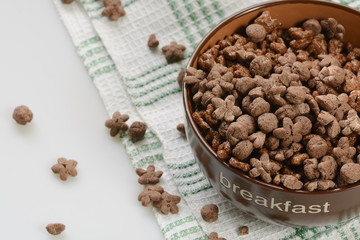 Cereal chocolate balls in bowl