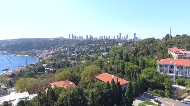 Beautiful istanbul city view with drone