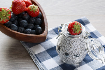 Chia seed pudding with berries
