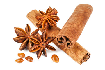 cinnamon sticks and anise stars