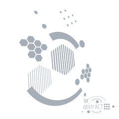 Engineering technological vector wallpaper made with circles and lines. Modern geometric composition can be used as template and layout. Abstract technical background.