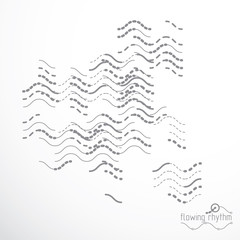 Abstract wavy lines vector illustration. Technical cybernetic pattern can be used in web design and as wallpaper or background.
