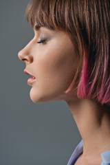 girl with pink hair