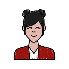 Woman smiling cartoon icon vector illustration graphic design
