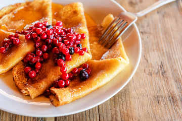 delicious pancakes with cranberries