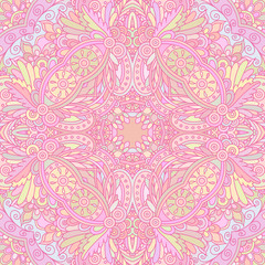 Vector pink decorative seamless pattern for decorating greeting cards, coloring books, art therapy, anti stress, print for t-shirt and textile.