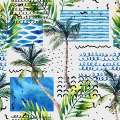 Zelfklevend Fotobehang Abstracte zomer tropische palmboom achtergrond. © Tanya Syrytsyna