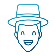 Adult man with hat smiling icon vector illustration graphic design