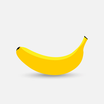 Vector banana. Fresh banana on white background