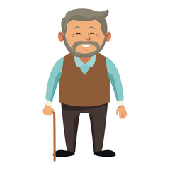 Cute grandfather cartoon icon vector illustration graphic design