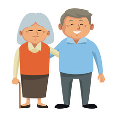 Cute grandparents couple cartoon icon vector illustration graphic design