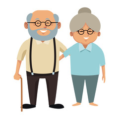 Cute grandparents couple cartoon icon vector illustration graphic design