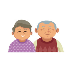 Cute grandparents couple cartoon icon vector illustration graphic design