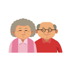 Cute grandparents couple cartoon icon vector illustration graphic design