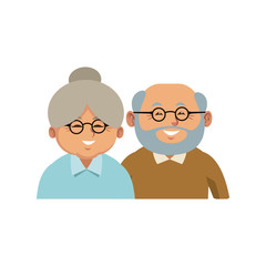 Cute grandparents couple cartoon icon vector illustration graphic design