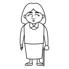 Cute grandmother cartoon icon vector illustration graphic design
