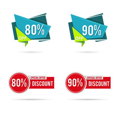 Sale And Discount Label Sticker Vector Set Element