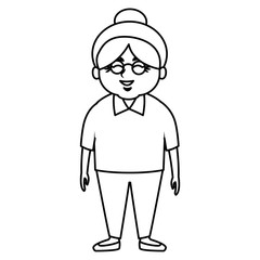 Cute grandmother cartoon icon vector illustration graphic design