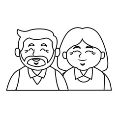 Cute grandparents couple cartoon icon vector illustration graphic design
