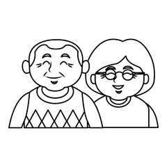 Cute grandparents couple cartoon icon vector illustration graphic design