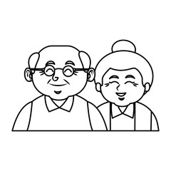 Cute grandparents couple cartoon icon vector illustration graphic design