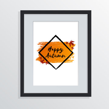 Vector Autumn Design on Picture Frame