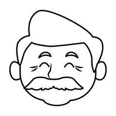 Cute grandfather cartoon icon vector illustration graphic design