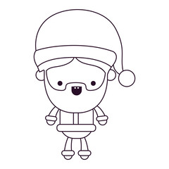 santa claus cartoon full body tranquility expression silhouette on white background
