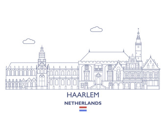Fototapeta premium Haarlem City Skyline, Netherlands