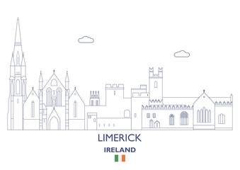 Naklejka premium Limerick City Skyline, Irlandia