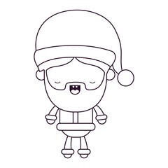 Obraz premium santa claus cartoon full body eyes closed happiness expression silhouette on white background