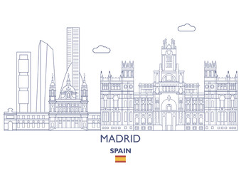 Obraz premium Madrid City Skyline, Spain