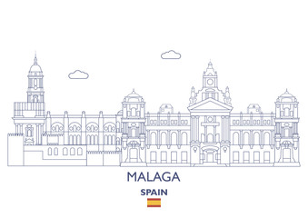 Malaga City Skyline, Spain
