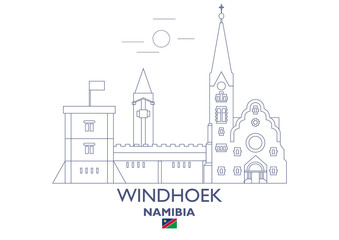 Fototapeta na wymiar Windhoek City Skyline, Namibia