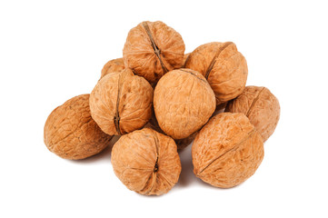 heap of walnuts isolated