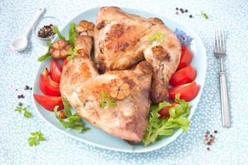 Hähnchen- Schenkel mit Tomaten