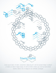 Abstract wavy lines vector illustration. Graphic template, advertising poster. Technological pattern.