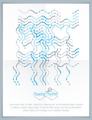 Abstract wavy lines pattern, art graphic illustration can be used as presentation flyer or brochure head page.