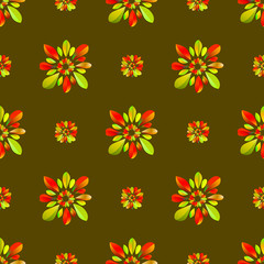 vector autumn seamless herbal pattern background