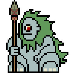 Obraz premium vector pixel art monster savage