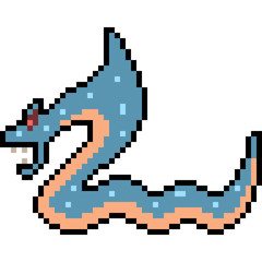 Obraz premium vector pixel art monster snake
