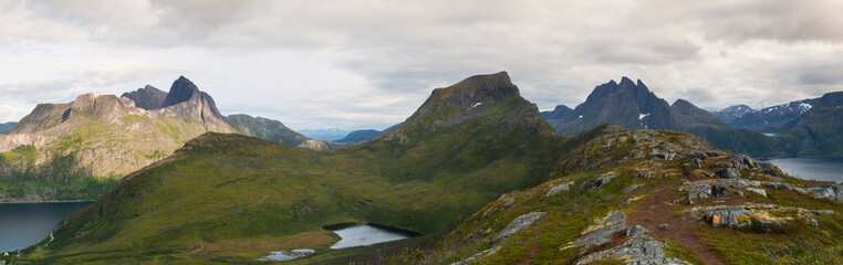Obraz premium View from the Segla mountain, Norway
